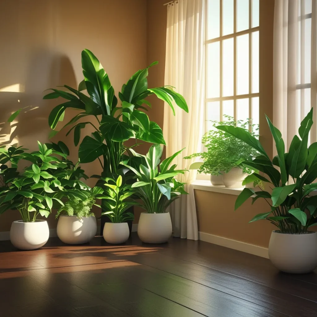 Beneficios de tener plantas de interior: salud, bienestar y aire limpio. | Botánica recreativa. Ginkgo Educación Ilustración de plantas de interior junto a una ventana luminosa